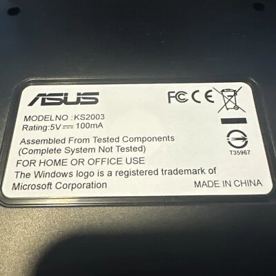 Teclado ASUS Modelo Ks2003 nuevo en plástico original Foto 1 de 4