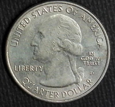 USA, quarter, circulated, 25 cents, coin with die chip, 2017, Ozarks, - Image 1 of 3