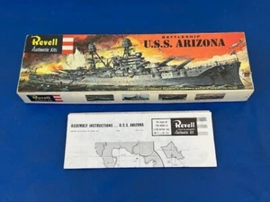Vintage Revell USS Arizona Battleship H-348-200 Model Kit Box & Asm Instructions - Picture 1 of 11