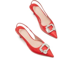 Kate Spade New York Renata Pump Women's US 7 Red Slingback Kitten Heels ZPO2577 - Picture 1 of 8