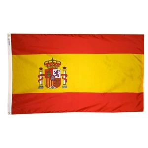 Spain Govt Indoor Outdoor Parade Color Guard Dyed Nylon Flag All Larger Sizes - Picture 1 of 8