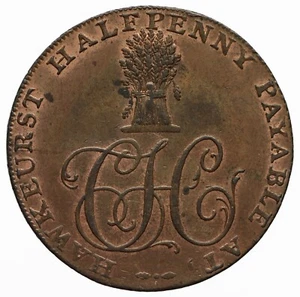 Ficha de medio penique Kent Hawkhurst 1794 D&H 30 - Imagen 1 de 5