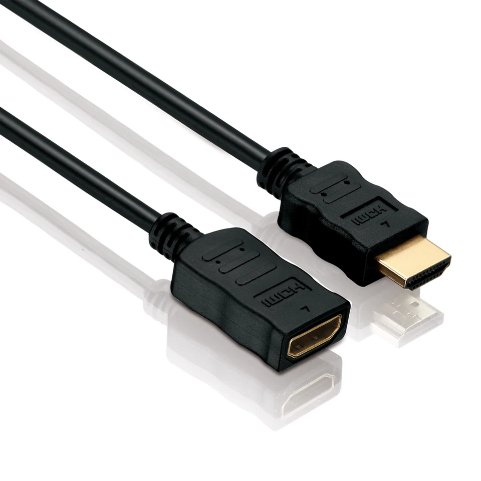 HDMI Verlängerung Kabel 1 m Stecker > Buchse 4K ULTRA HD 2160p vergoldet 1,0 m - Bild 1 von 1
