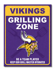 **MINNESOTA VIKINGS GRILLING ZONE Poster-Style Distressed Metal Sign #4 - NEW