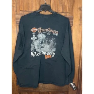 Harley-Davidson Buckeye Wake The Dead Ride 2016 Grafik Langarmshirt Schwarz - Bild 1 von 6