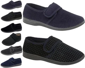 Mens Diabetic Orthopaedic Wide Easy Opening & Close House Hard Sole Slippers - Picture 1 of 13