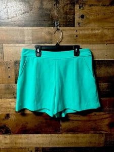 New Trina Turk Teal Shorts Size 2 Pockets, Side Zip - Picture 1 of 4