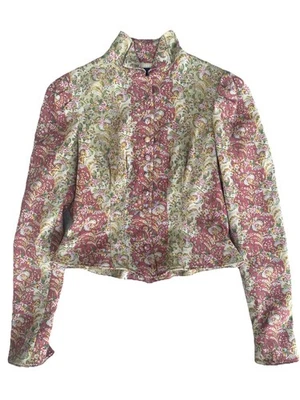 Винтажная шерстяная гобеленовая куртка RALPH LAUREN Blue Label с цветочным рисунком размер 10 35 дюймов x 22 дюйма - Изображение 1 из 4