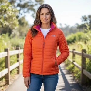 The North Face Womens Medium Flashdry Nano Puffer Insulated Jacket Bright Orange - Picture 1 of 17
