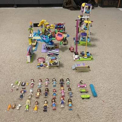 LEGO Friends Amusement Park Building Set Lot  with Minifigs Used Not Complete - Image 1 of 4