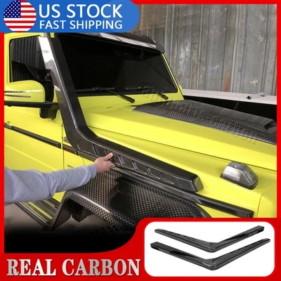 Tapicería de esnórquel de admisión de aire de carbono real para Benz G Wagon W463 G550 G63 G65 2004-18 Foto 1 de 4