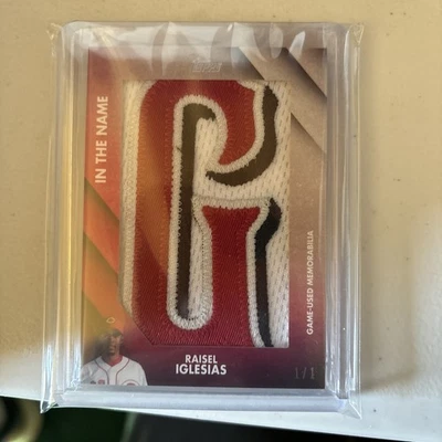 2017 Topps Raisel Iglesias “In The Name” #1/1 Patch SSP #OTN-RI - Image 1 of 3