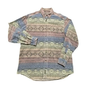 Woolrich VTG Flannel Heavy LS Button Down Shirt Peru Southwestern Aztec XL Men - Picture 1 of 8