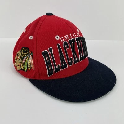 VTG Chicago Blackhawks Snapback Hat Zephyr NHL Red Black NHL - Image 1 of 4