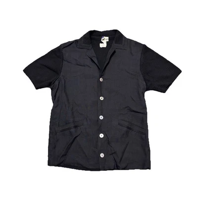 VTG 50s 60s Camp Shirt Dupioni Silk / Zephyr Wool Men’s Shirt Mid Century - Image 1 of 4