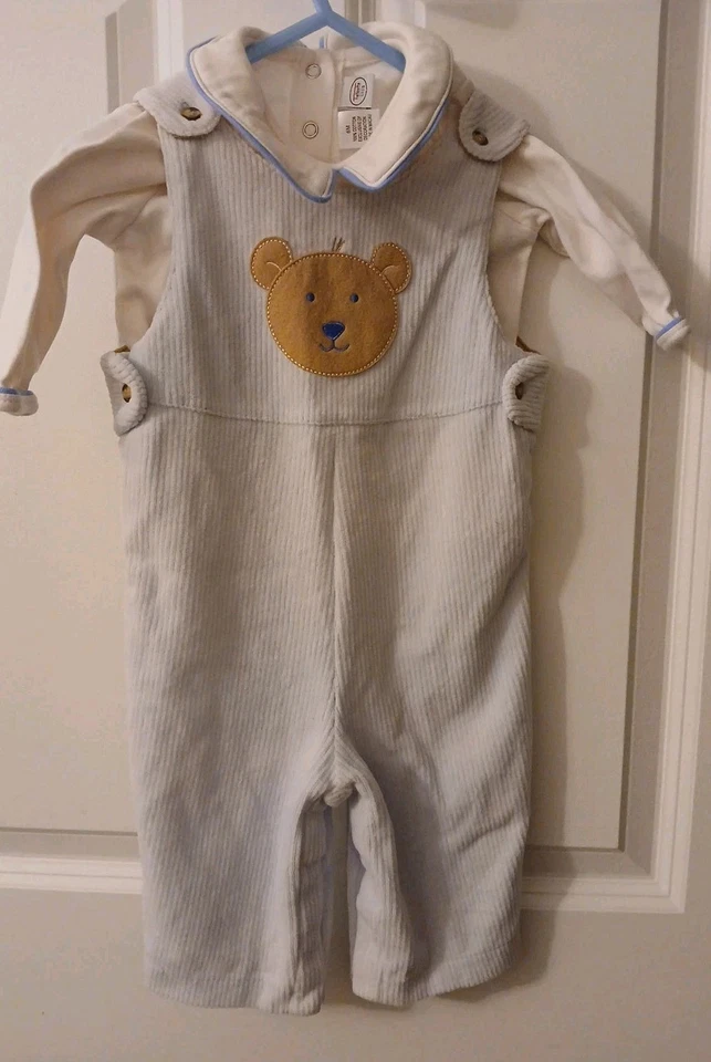 VINTAGE baby 6MO corduroy overall set with a long-sleeved shirt BY TALBOTS EUC - Imagem 1 de 3
