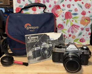 Canon AE-1 Program 35mm SLR Film Camera with 50mm Lens Kit, Un-Tested - Picture 1 of 14
