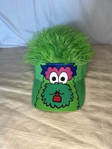Philadelphia Phillies Phanatic Hair Snap-back Visor Hat Green Spiked Mascot MLB - Picture 1 of 13