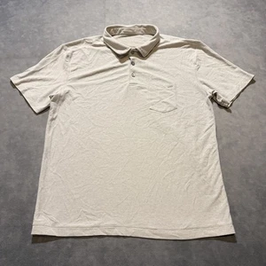 Vuori Ace Polo Shirt Mens Extra Large Beige Performance Pique Slim 4 Way Stretch - Picture 1 of 8