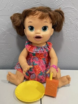 Baby Alive Cabello Marrón My Super Snacks Snackin Sara Morena Usado en Excelente Condición Foto 1 de 4
