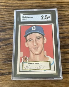 1952 Topps Warren Spahn #33 SGC 2,5 (GD+) espalda roja Boston Braves - Imagen 1 de 2