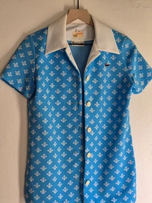 Blusa para mujer vintage años 60 Playdeck Bullock's Wilshire Lacoste poliéster botón  Foto 1 de 4