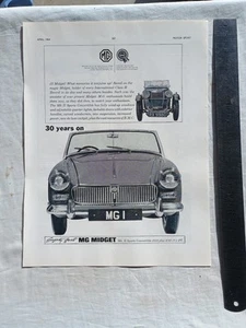 MG Midget MkII Original Advertisement Removed from a Magazine - Foto 1 di 1