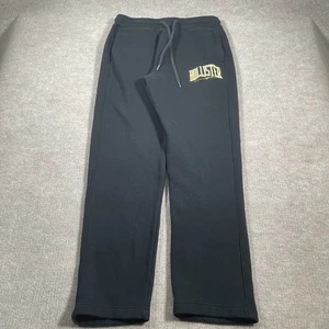 Hollister Sweatpants Womens Size Small Black Embroidered Straight Leg Casual - Picture 1 of 10