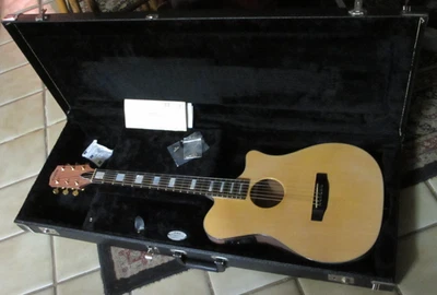AC375 CARVIN Acoustic Electric GUITAR locking Case Speigal gold MOP block inlay - Image 1 of 4