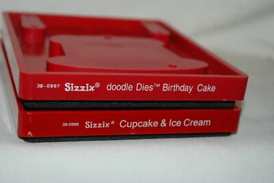 Sizzix Troquelado Original Rojo - Cupcake y Helado 38-0998 y Pastel de Cumpleaños 38-0 Foto 1 de 4