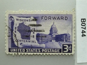 USA Stamp Wisconsin Centennial 3 Cents United States Postage - Picture 1 of 1