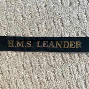 Royal Navy Cap Tally Ribbon - H.M.S. LEANDER Vintage Original. - Bild 1 von 4
