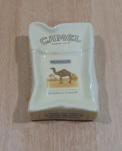 CAMEL CIGARETTES ADVERTISIGN VTG WRINKLED PACK SHAPE CERAMIC ASHTRAY - Picture 1 of 14