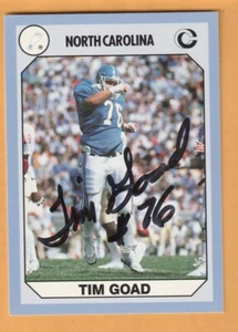 Tim Goad North Carolina Tar Heels Signed 1990 Card #34 Claudville Virginia 14H - Picture 1 of 2