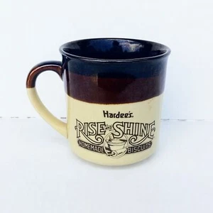 Hardee's Rise and Shine Brown Drip Glaze Coffee Cup - Food Advertising - Vintage - Picture 1 of 6
