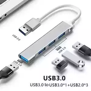 4 Port USB 3.0 Hub Splitter Adapter Charge High Speed For PC Laptop Mac Desktop - Picture 1 of 8