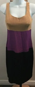 Eric Sterman sz 4 sheath dress black purple gold Vintage 90's - Picture 1 of 4