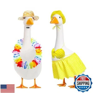 LipLopBest 2 Sets Summer Porch Goose Outfit Hawaiian Lawn Bikini GooseCostume - Picture 1 of 5