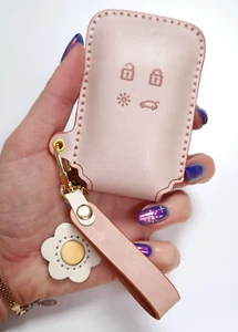 Cubierta de llave remota de cuero para DACIA LOGAN STEPWAY JOGGER estuche sin llave 4 botones 12 - Imagen 1 de 4