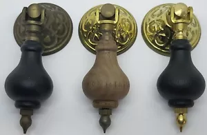 East Lake Single Post Pendant Pull Victorian drop teardrop brass walnut wood - Picture 1 of 21