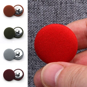 10X Fabric Cloth Covered Button Round Metal Sewing Buttons DIY Craft Accessories - Picture 1 of 77