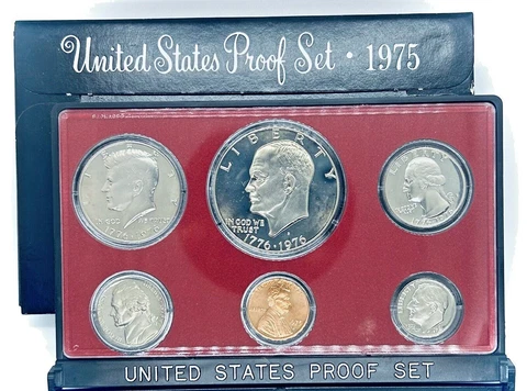 1975-S US Mint 6 Proof Coin Set Original OGP Cover