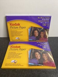 2X Kodak 8550857 Glossy Picture Paper 10x15cm 4x6 inch - 2x packs 80 Sheets