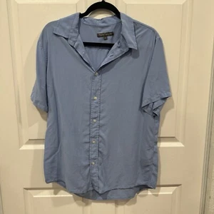 Women’s Slate & Stone Blue Button Up Blouse Top Shirt Size Medium M  - Picture 1 of 7