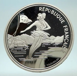 1989 FRANCE Figure Skating 1992 Olympics Proof Silver 100 Francs Coin i76885 - Picture 1 of 3