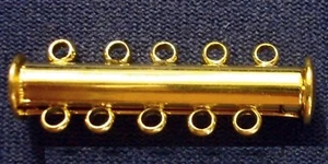 5 Strand magnetic yellow gold plated clasp create multi strand jewelry FPC275 - Picture 1 of 4