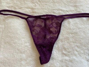 Victoria's Secret Panties Thong V String Panty Very Sexy Lace Bling Shine Medium - Picture 1 of 6