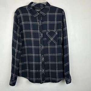 Rails Shirt Womens M Flannel Top Navy Sparkle Soft Button Casual Gorpcore Read - Picture 1 of 14