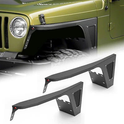 Front Fender Flares Wheel Mud Guard Kit For 97-2006 Jeep Wrangler TJ & 04-06 LJ - Image 1 of 4