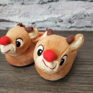 Rudolph the Red Nosed Reindeer Plush Christmas Slippers Kids Size 2 Baby - Picture 1 of 6